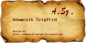Adamcsik Szigfrid névjegykártya